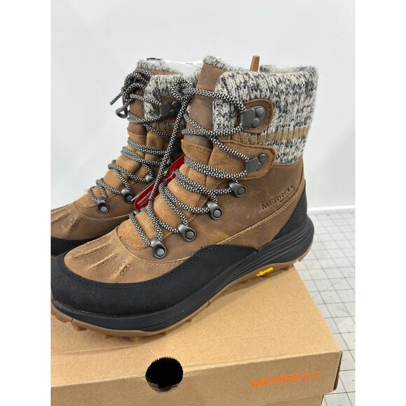 Merrell Siren 4 Thermo Mid Zip Leather Womens Sz. 6 Tobacco Winter Boots - Picture 7 of 13